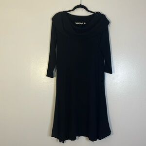 Soft Surroundings | B’Call Knit Midi dress Womens size PM petite M black stretch
